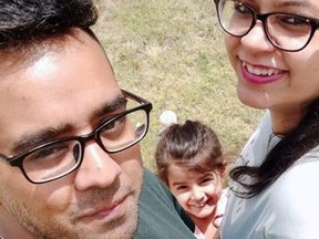 Manisha Vats, her husband, Gaurav Sharma, and their five-year-old daughter, Rhythm, are newcomers to Brantford.