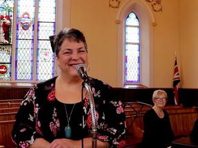 Natalie Edwards performs at First Baptist Church, accompanied by Donna Matheson, in this image taken from the New Year's Eve Concerts video produced by Rebecca Bredin. (SUBMITTED PHOTO)