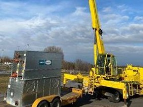 Some of the heavy equipment in play in the recent repair/replacement of a roof-top condenser at the arena in Alexandria.Handout/Cornwall Standard-Freeholder/Postmedia Network

Handout Not For Resale
