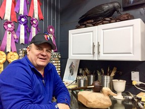 Ben Benedict, photographed in his studio, on Thursday July 4, 2019 in Akwesasne. 
M. Eleanor McGrath/Special to the Cornwall Standard-Freeholder/Postmedia Network