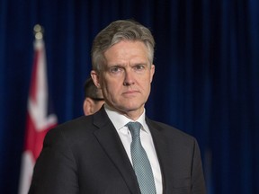 Rod Phillips, Ontario Minister of Finance, during a media availability in Ottawa. PHOTO BY WAYNE CUDDINGTON /Postmedia Network