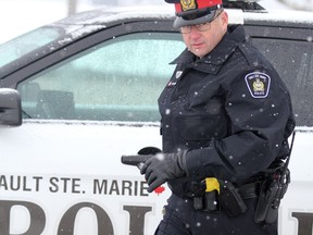 Sgt. Ray Magnan, of Sault Ste. Marie Police Service, attends a Festive RIDE launch at city police headquarters in Sault Ste. Marie, Ont., on Wednesday, Dec. 5, 2018. (BRIAN KELLY/THE SAULT STAR/POSTMEDIA NETWORK)