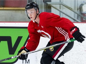 Ottawa Senators prospect Jacob Bernard-Docker at a development camp in June 2019.