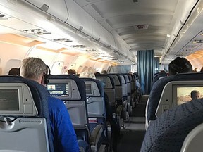 Passengers were physically distanced on a flight from Toronto to B.C.
