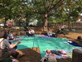 An outdoor gathering for mothers with young babies started up in late 2020 at the Mulberry Waldorf School in Kingston.