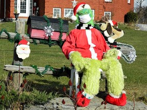 The Grinch on display in front of Prudence and Paul O'Marra's house on Bath Road, west of Amherstview. The homemade Grinch was stolen in the early morning hours of Dec. 25.