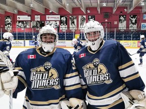 The KL  goaltending brother combo of Kohl and Zach Reddy combined to stop all 29 shots they faced to backstop the Miners  to a 5-0 shutout victory over the Cochrane Crunch Friday at The Joe.