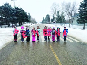 The construction of the first crosswalk in front of Warburg School was completed in October. (Supplied)