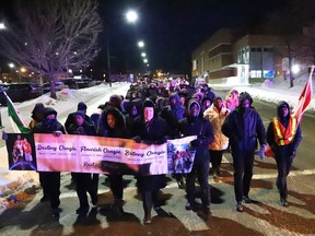 A march and candlelight vigil was held in Sudbury, Ont. on Thursday January 16, 2020, in memory of three children who died in a collision on New Year's Day. The ceremony was held at Tom Davies Square to commemorate the lives of Destiny, Flourish and Britney Osagie.