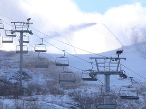 Snow guns were being used by staff at Adanac Ski Hill in Sudbury, Ont. on Monday December 14, 2020, in preparation for the upcoming ski and snowboard season.