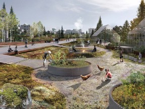 The way Collectif Escargo of Montreal sees things, Sudbury's city core will be even greener -- and more connected to its roots -- in 30 years.