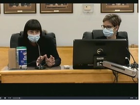 Doctors Louisa Marion-Bellemare, left, and Dr. Julie Samson updated city council on efforts being made to address the opioid crisis in Timmins.

Screenshot