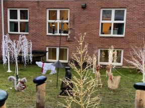 An outdoor Christmas display at the Errinrung Long Term Care Home and Retirement Community before items were stolen and vandalized.