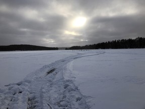 Lake 239 at the Experimental Lakes Area, seen in January 2019. Ryan Stelter/Miner and NEws