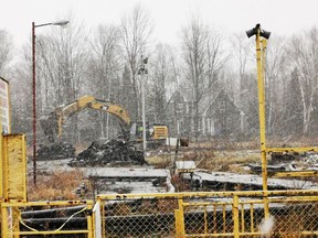 Demolition of the old Sauble Beach amusement park site on Main Street began Monday. A retirement residence is planned to replace the amusement park which operated from 1961 to 2012. Photo by Shell Partington