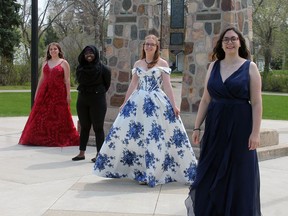 Dressed for the Occassion
It may not be the graduation and prom they'd dreamed about but Wetaskiwin Composite High School grads and friends Nicole Roy, Maryam Adebisi, Keeleigh Peterson and Sienna Dickson donned their dresses for photos at Diamond Jubilee Park  to mark their 2020 graduation amid the COVID-19 pandemic.
Christina Max