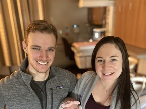 Stephen and Alainna Schafer welcomed their first child, baby Maryn Danielle Schafer, at the Woodstock Hospital on Jan. 1. (Courtesy of the Schafer family/Woodstock Hospital)