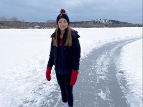 Mikayla Fabbro, 14, is Sudbury Skating Club’s only pre-novice competitor this season. She has been practising on her family’s frozen waterfront over the holidays.