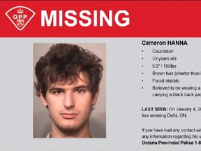 A Norwich Township man reported missing Tuesday around midnight was located later the same day in Delhi. Police have provided the family of Cameron Hanna with an update on his status. -- OPP photo