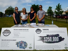 File photo from June 19, 2019 of the pump track committee and their fundraising goal.