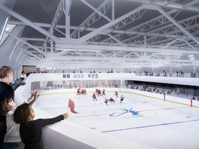 A drawing of one of the rinks at the proposed community centre at Steve Omischl Sports Field Complex. North Bay's CAO will provide an update on the new rink development Monday at 5 p.m. in council chambers.