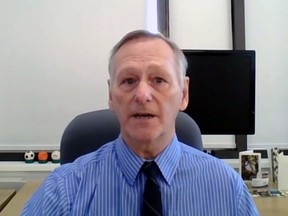 Dr. Jim Chirico addresses the media in a news conference about the extension of the lockdown in the region, Friday.
Screen capture