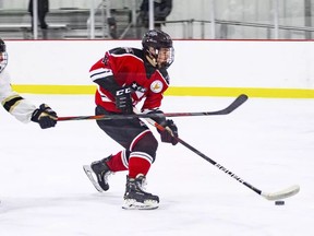 David Goyette rushes the puck for the South Kent Selects in 2019-20.