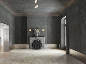 In opposing rooms, highly contrasting colours are used to mimic the dark side of the moon. Handout