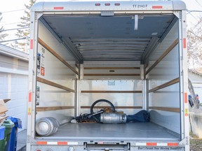 The back of a U-Haul truck is shown in Calgary in 2019. (Azin Ghaffari/Postmedia Network)