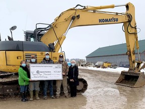 Robinson Farm Drainage recently donated $25,000 to the "Building a New Craigholme" project at Craigwiel Gardens in Ailsa Craig. From left are Marion, Karl, Mike, Kelly (KJ) and Grace Robinson. Handout