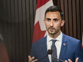 Ontario Education Minister Stephen Lecce is shown in a Canadian Press photograph from October 2020. He was part of a St. Clair Catholic District School online career class in January to talk about a career in politics. File photo/Canadian Press