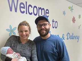 Lauren and Chase Magalas are parents of Sullivan, the first baby of 2021 born at Simcoe's Norfolk General Hospital. Submitted