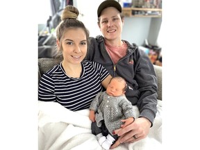 Jessyca Beaudoin and Grant Vaillancourt of Mansfield. Que. welcomed their first child Colt at 1:21 a.m. Jan. 1. He was the first baby born at the Pembroke Regional Hospital this year making him the New Years baby of 2021.