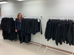 Former Strathcona-Sherwood Park NDP MLA candidate Moira Váně, who is a crown prosecutor, founded the Iris Barry Yake Memorial Robe Bank as an effort to help out those just getting into the profession. Photo Supplied