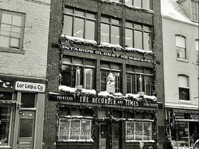 The Recorder and Times building at 23 King Street West, show here in 1959, was its home for 83 years. Recorder and Times files