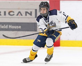 Grande Peace Athletic Club AA Bantam Storm forward Noah Grant in Northern Alberta Hockey League action from last season.  The GPAC organization has named its Unsung Hero Award in honour of the Beaverlodge teen who unfortunately passed away last August.