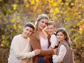 Jennifer Gaudette-Besserer and her children, Troy, Beau and Ella.