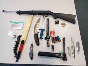 Kenora OPP laid a slew of weapon-related charges on a Kenora man following a search warrant on Jan. 7.