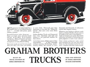 A Graham Brothers truck ad from the late 1920s. Graham Brothers was started by three brothers from Indiana. The trio and their company became very successful and wealthy. One of the brothers, Ray, died in Chatham in August 1932. Handout