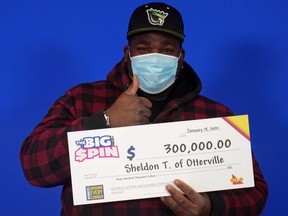 Sheldon Tucker, a 30-year-old Otterville farmer and father of one, won $300,000 through The Big Spin Instant game from the Ontario Lottery and Gaming Corporation.

Handout