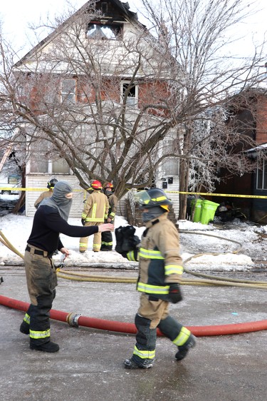 Fire scene at 266 Albert St. W., in Sault Ste. Marie, Ont., on Tuesday, Jan. 26, 2021. (BRIAN KELLY/THE SAULT STAR/POSTMEDIA NETWORK)
