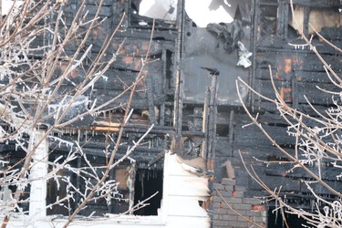 Fire scene at 266 Albert St. W., in Sault Ste. Marie, Ont., on Tuesday, Jan. 26, 2021. (BRIAN KELLY/THE SAULT STAR/POSTMEDIA NETWORK)