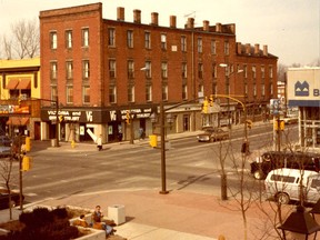 The Eberts Block in Chatham, at King and Fifth streets. The corner stone of the structure was located at the fourth-floor level, east side, midway between the chimneys. John Rhodes photo