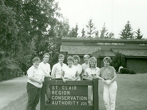 SCRCA staff members pose in front of the St. Clair Region Conservation Authority administration office in Strathroy in the early 1980s. The SCRCA is marking its 60th anniversary this year. Handout