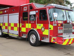 The Fort Saskatchewan Fire Department responded to a basement fire at the Riverview Estates apartment building on 9932 100 Avenue on Jan. 25. Photo by Jennifer Hamilton / The Record