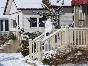 Sarnia police on Wednesday were investigating a possible homicide at a home on Devine Street where a man was found dead Tuesday. It's the fourth homicide in the city in a month, causing widespread anxiety among residents. (Paul Morden, Postmedia Network)