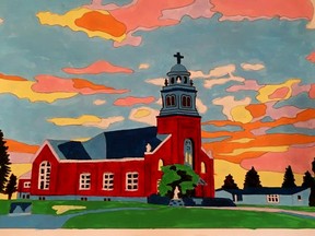 Local artist Bethany Fuller created beautiful paint-by-numbers kits of this photo of St. Vital Church.
(Supplied)