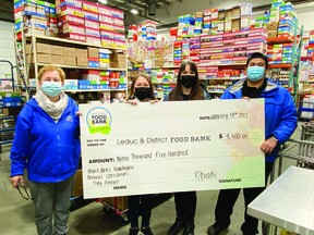 Blackjacks Roadhouse raised over $10,000 for the Leduc & District Food Bank and Riseup Society Alberta. (Photo courtesy Tyler Grant)