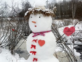 Patricia McDowell is the latest winner of the Sudbury Star Outdoors Photo Contest. "This beautiful Valentine’s Day snowman is on the trail where I dog walk every day," she wrote. "What a lovely sight during these gloomy, challenging days of COVID. My thanks goes to whoever in the New Sudbury neighbourhood initiates this." McDowell wins two Caruso Club gift cards. Please send your contest entries to sud.outdoors@sunmedia.ca, with a home mailing address so we can send you your prizes. To contact the Caruso Club, call 705-675-1357 or email info@carusoclub.ca.