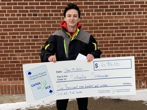 Schuyler Schroeder was the luck winnter of the Pembroke Regional Hospital Foundation's Catch the Ace online weekly pot amount of $6,916 for week 27.